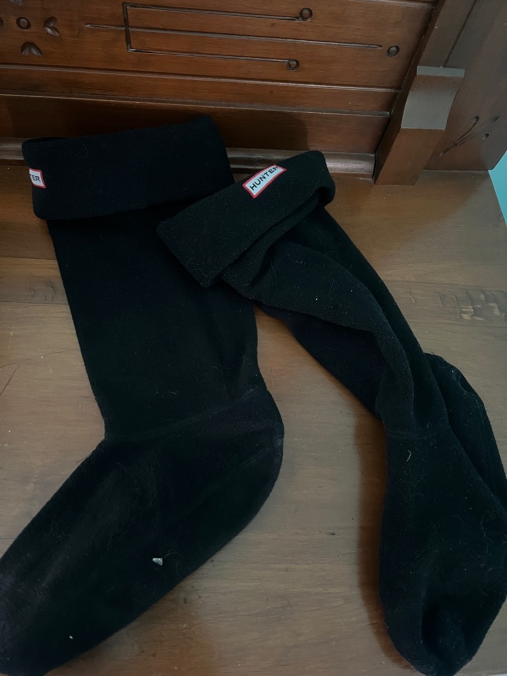 Hunter Black Fold-Over Boot Socks